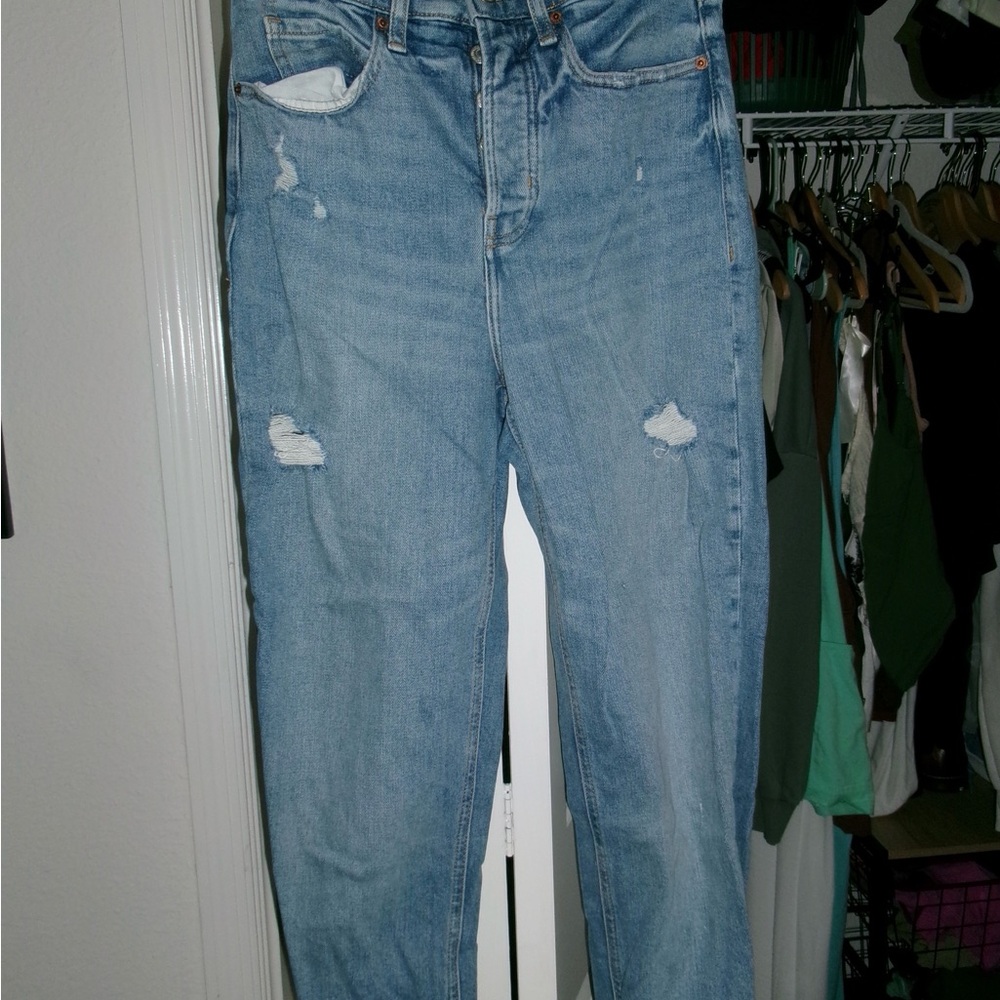 Old Navy Light Blue Distressed Boyfriend Jeans